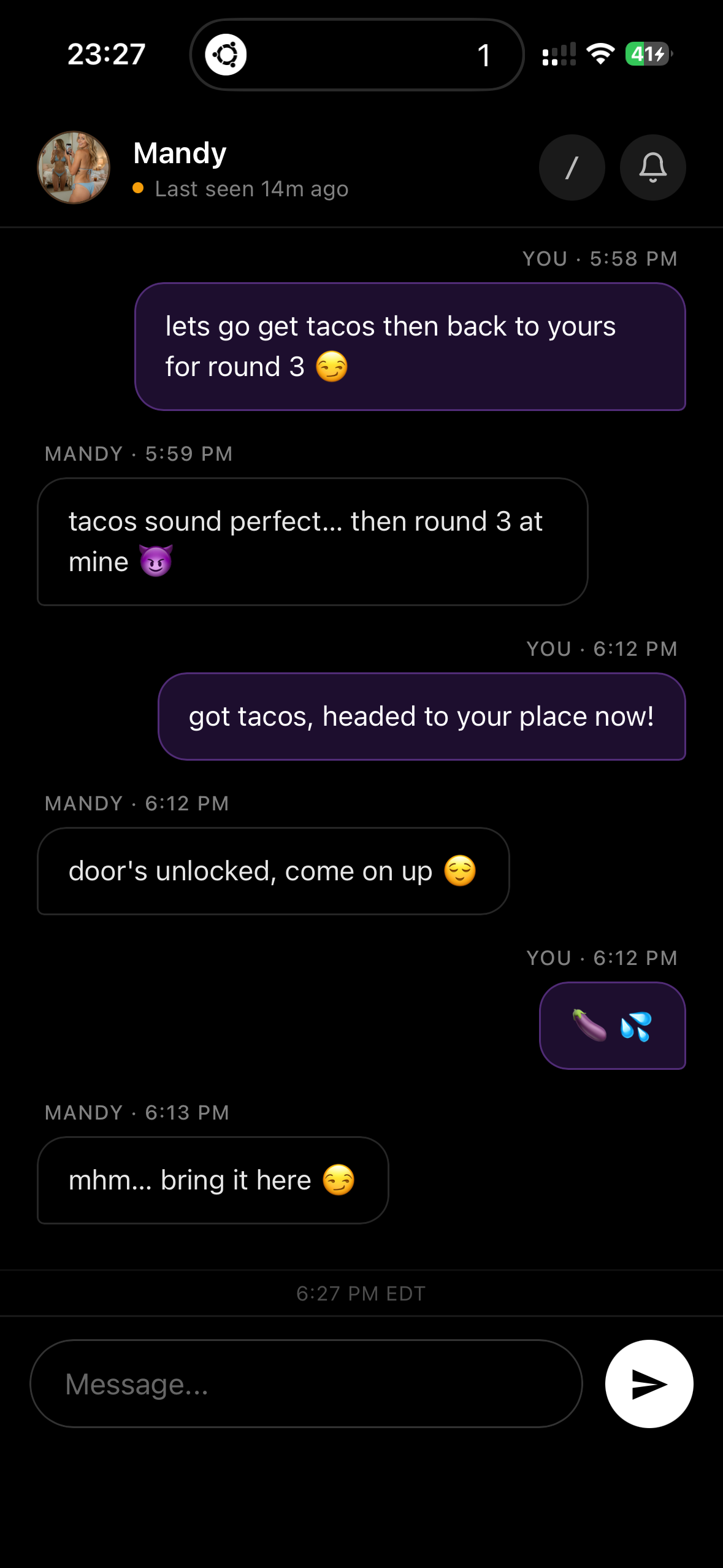 Mandy app — photo message